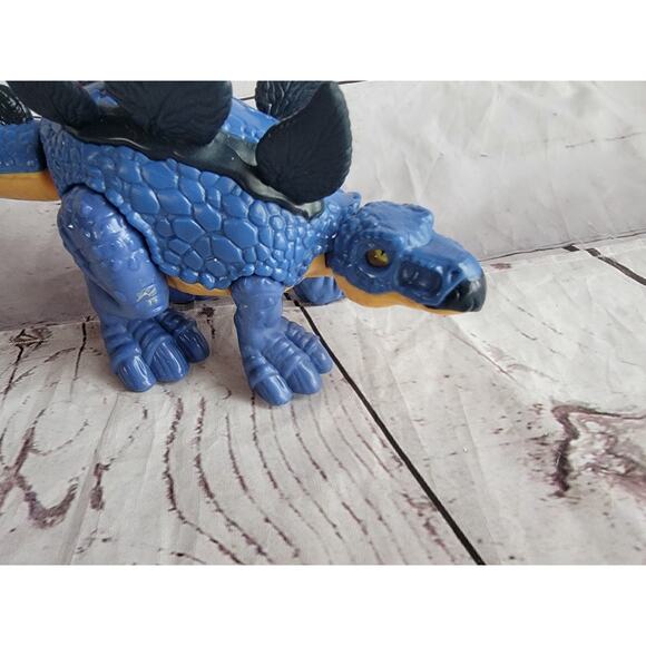 2020 Imaginext Jurassic World Dominion Blue Stegosaurus Mattel Swinging Tail 8” - Picture 5 of 9
